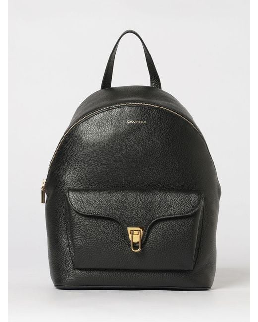 Coccinelle Black Beat Generation Grained Leather Backpack