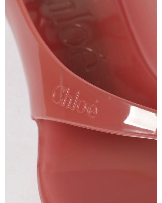 Chloé Pink ChloÉ Jelly Pvc Thong Sandals With Ankle Strap