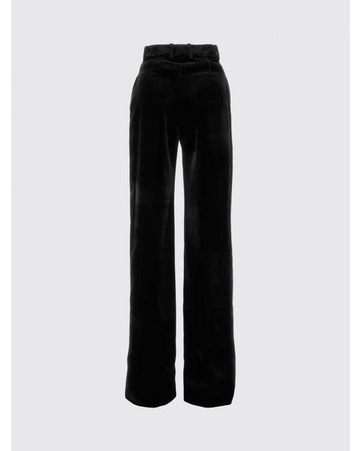 Ermanno Scervino Black High-Waisted Straight-Leg Velvet Trousers