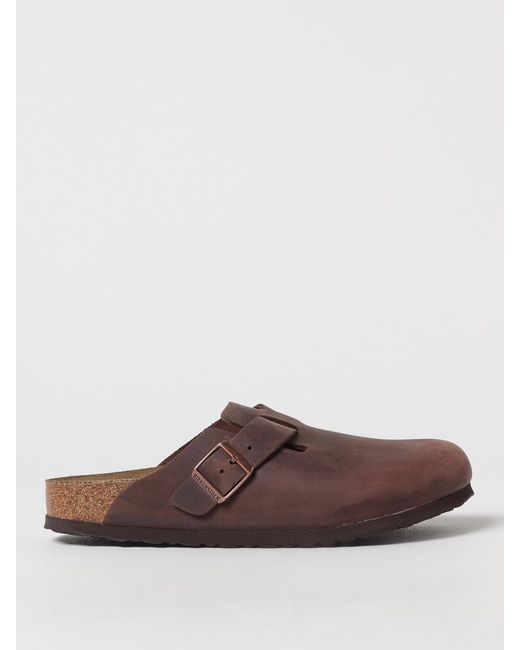 Birkenstock Brown Oiled Leather Boston Clogs for men