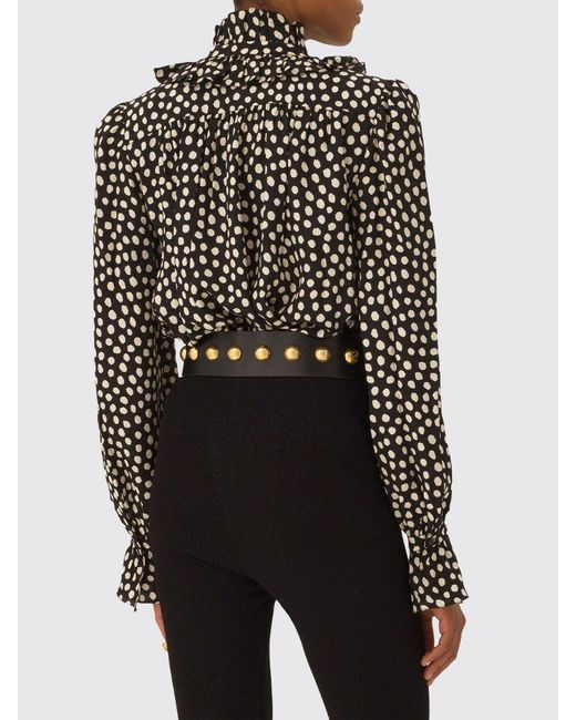 Chloé Black ChloÉ Silk Blouse With Polka Dots