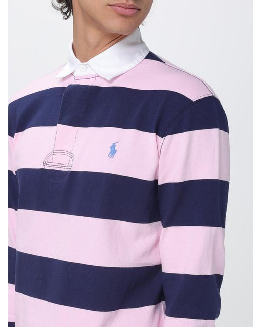 Polo Ralph Lauren Blue Striped Cotton Polo Shirt for men