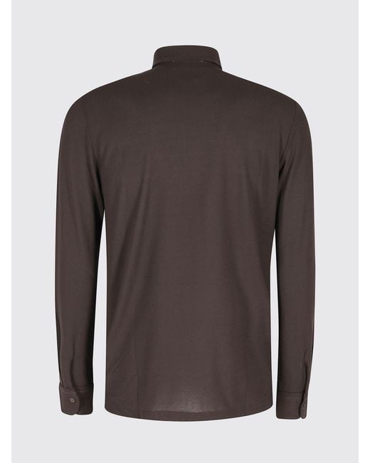 Zanone Gray Cotton Polo Shirt for men