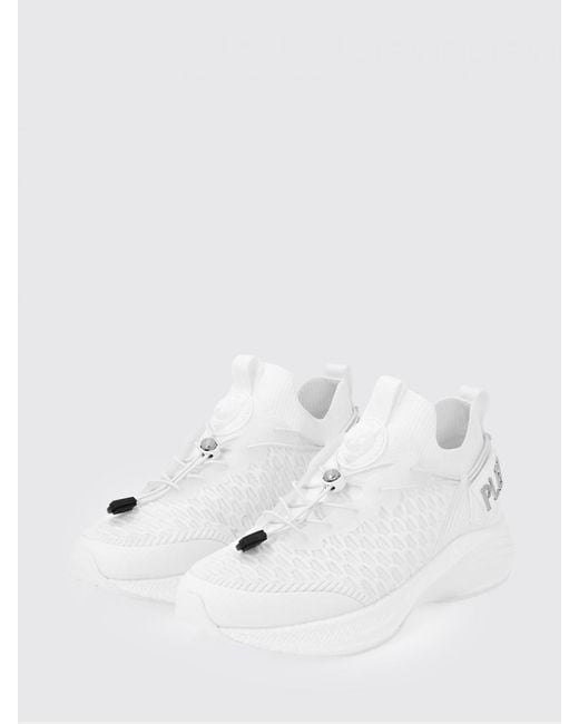 Philipp Plein White Crochet Knit Sneakers for men