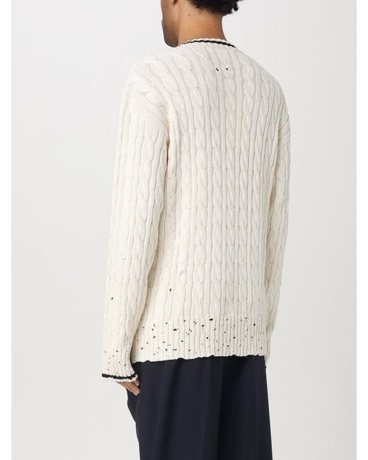 Marni Natural Cable Knit Distressed Sweater for men