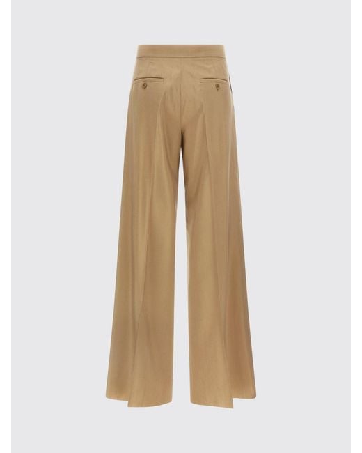 Max Mara Natural Wide-Leg Virgin Wool And Silk Trousers