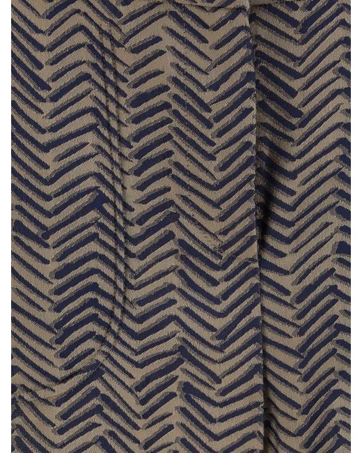 Giorgio Armani Gray Viscose Trousers With Chevron Motif
