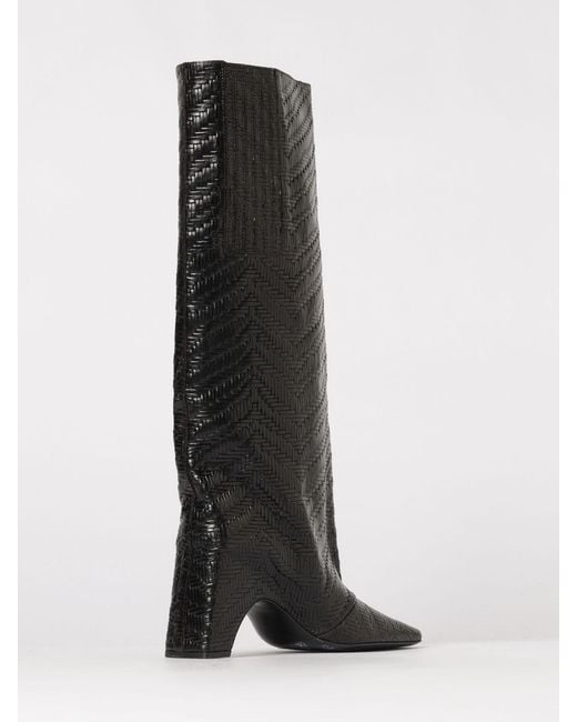 Coperni Black Bridge Woven Leather Boots