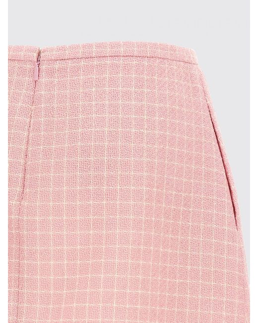 Versace Pink Virgin Wool Plaid Mini Skirt