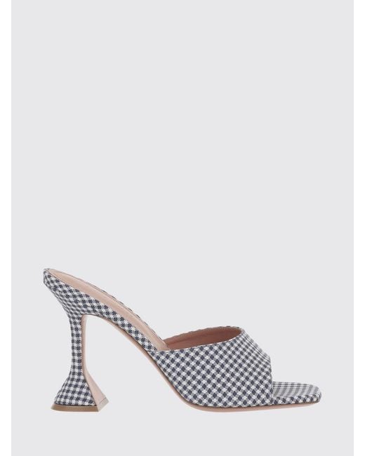 AMINA MUADDI White Lupita Croc-Print Leather Mules