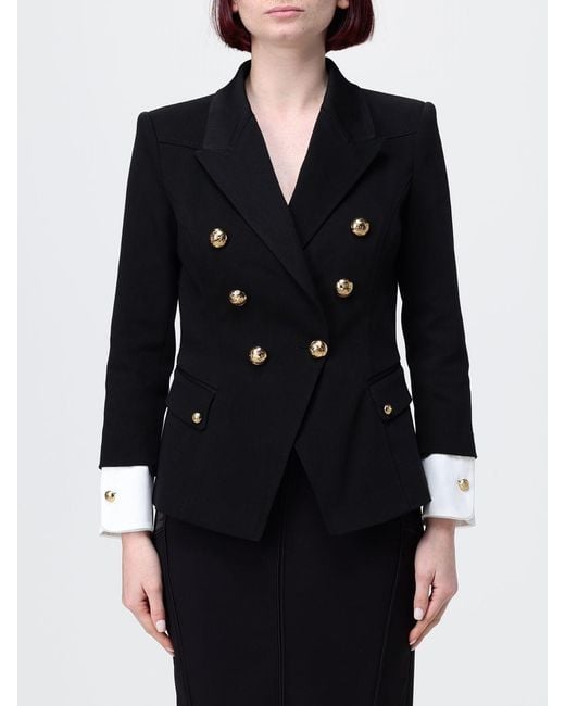 Elisabetta Franchi Black Double-Breasted Blazer
