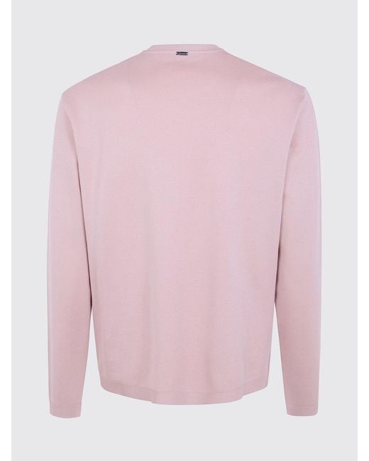 Herno Purple Long-Sleeve Crewneck T-Shirt for men