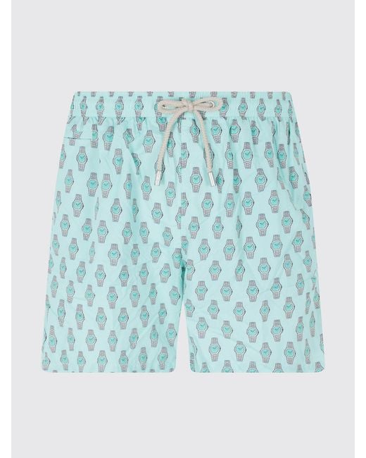 Mc2 Saint Barth Blue Printed Boxer Swim Trunks for men
