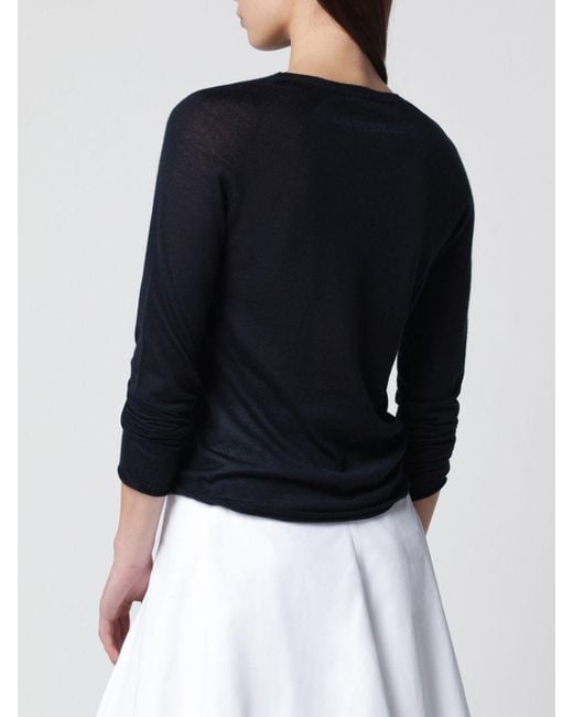 Roberto Collina Black Cashmere And Silk Crewneck Jumper