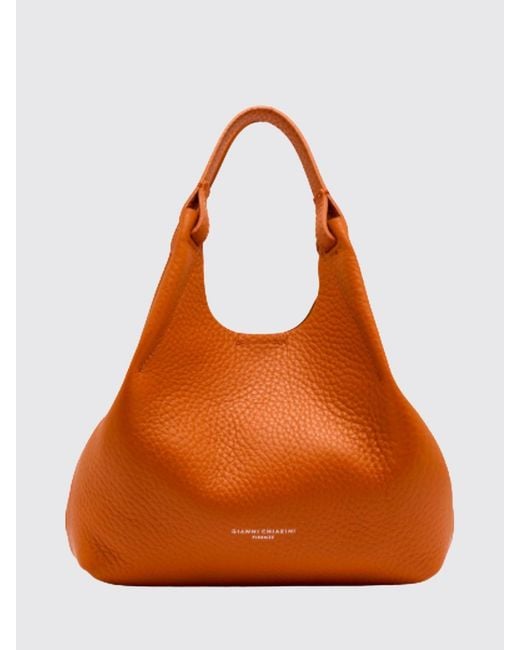 Gianni Chiarini Orange Dua Hammered Leather Bag