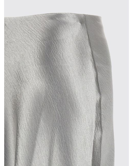 Tory Burch Gray Satin Midi Skirt