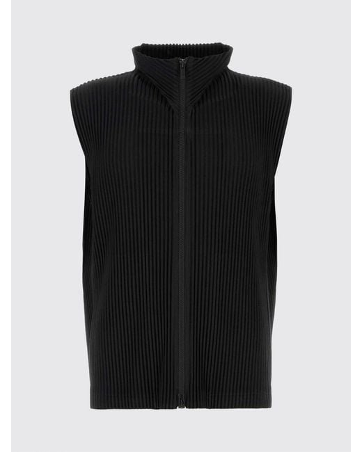 Homme Plissé Issey Miyake Blue Pleated High Neck Zip-Up Vest Homme Plissé Issey Miyake for men