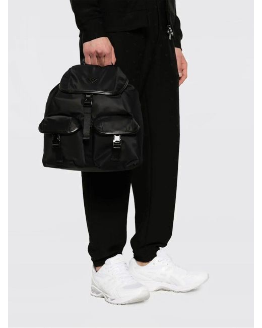 Emporio Armani Black Nylon Backpack for men