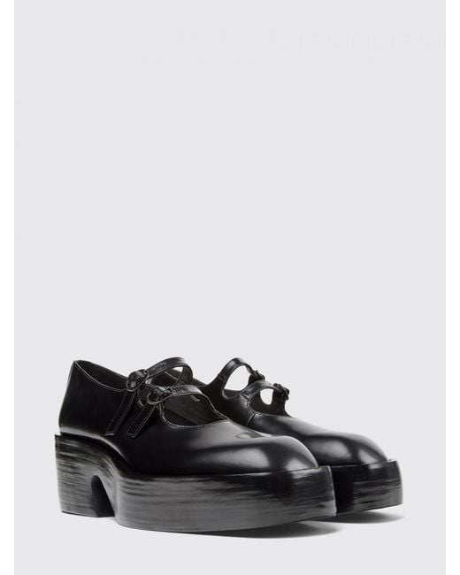 Camper Black Billie Brushed Leather Mary Jane