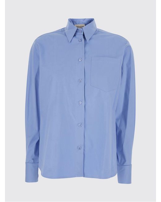 Semicouture Blue Slim Fit Stretch-Cotton Shirt With Pointed Collar