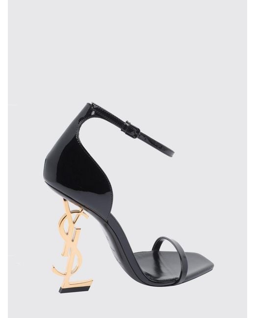 Saint Laurent White Opyum Patent Leather Sandals