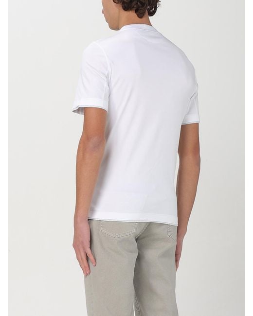 Brunello Cucinelli White Basic Cotton T-Shirt for men