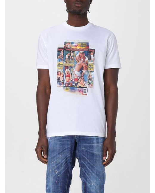 T-shirt Rocco Cool in cotone di DSquared² in White da Uomo