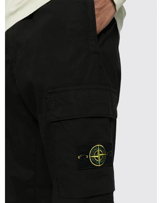 Stone Island Black Cargo Pants for men