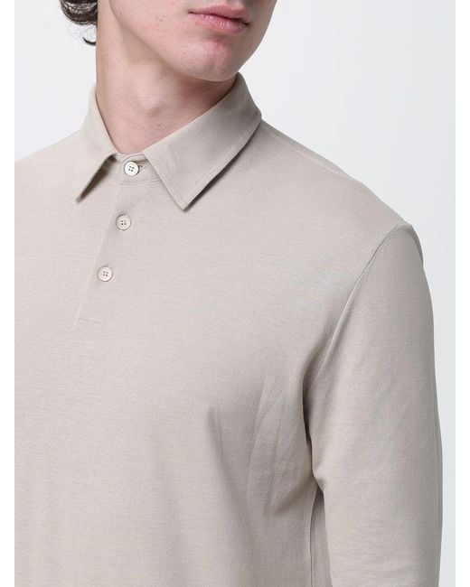Zanone Gray Cotton Polo Shirt for men