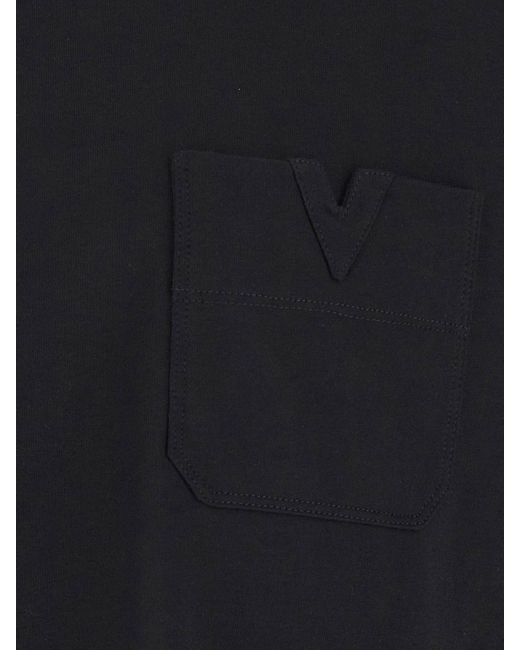 Valentino Black Vlogo Signature Cotton-Blend T-Shirt With Patch Pocket for men