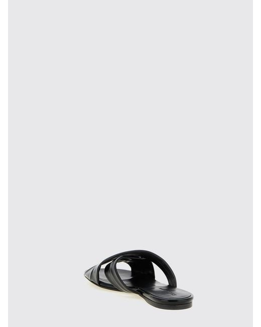 Khaite Black Leather Liria Sandal