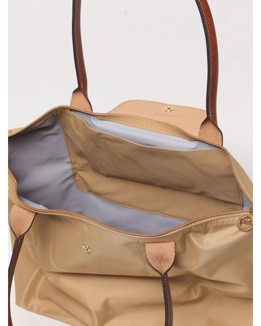 Longchamp Natural Le Pliage Original L Recycled Nylon And Leather Bag
