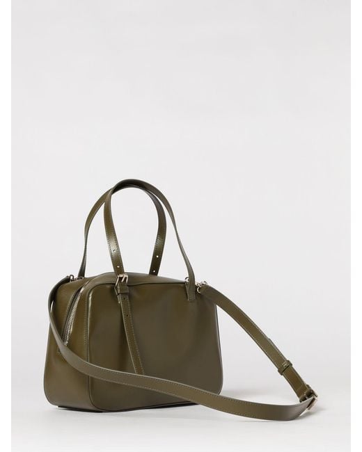 A.P.C. Green Virginie Box Glossy Leather Bag