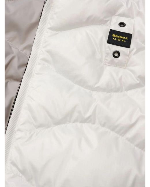 Blauer White Padded Nylon Vest for men