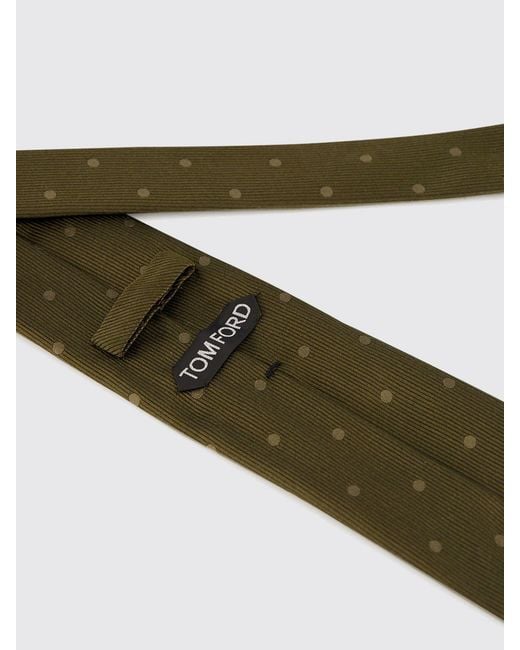 Tom Ford White Micro Polka Dot Patterned Tie for men