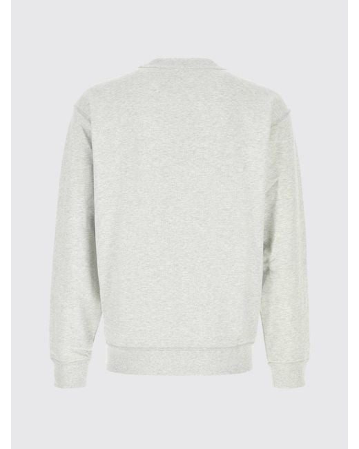 New Balance White Cotton Crew-Neck Sweatshirt With Logo for men