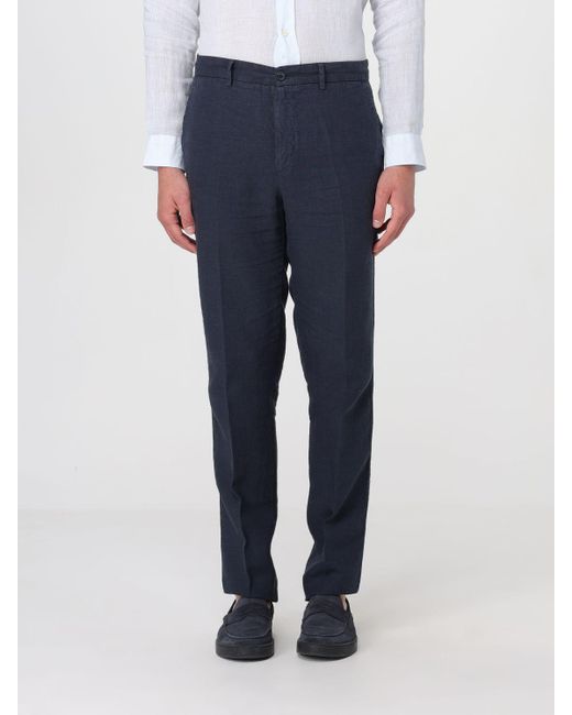 120% Lino Blue Pants for men
