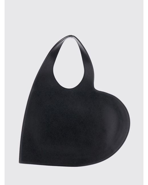 Coperni Black Heart Smooth Leather Heart-Shaped Shoulder Bag With Double Handle