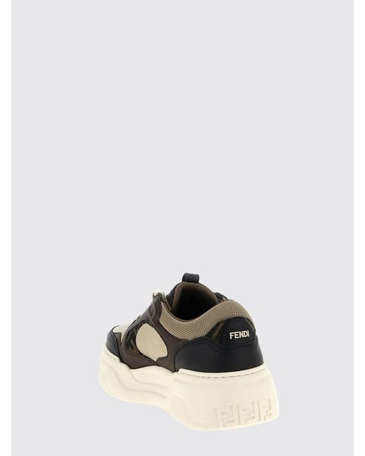 Fendi White Force Leather Sneakers for men