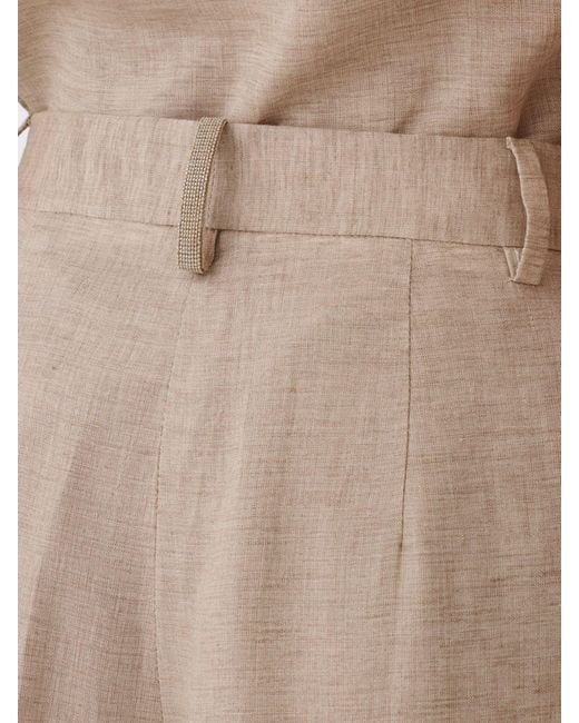 Fabiana Filippi Natural Wide Leg Linen Trousers