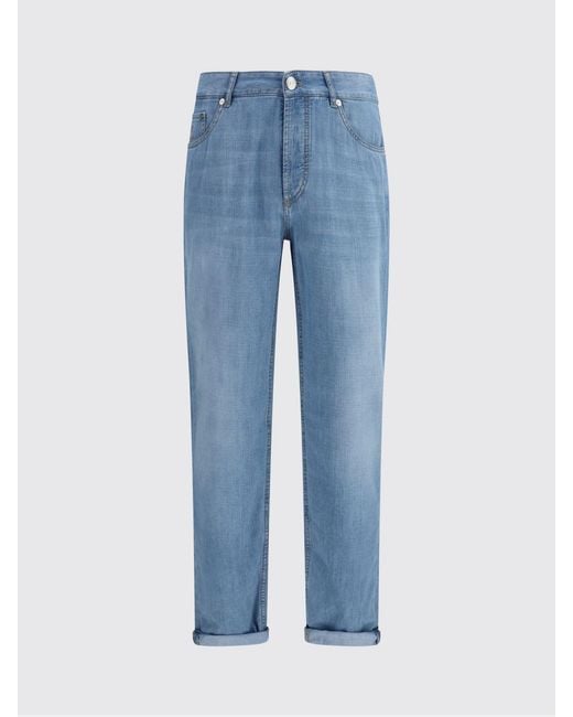 Brunello Cucinelli Blue Straight Jeans for men