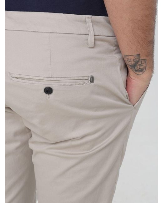 Dondup Gray Twill Chino Trousers for men