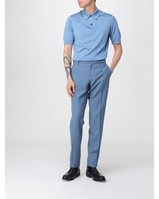 Dolce & Gabbana Blue Dolce &Amp Gabbana Virgin Wool Tailored Trousers for men