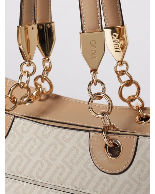 Liu Jo Natural Grained Synthetic Leather Bag With Printed Monogram