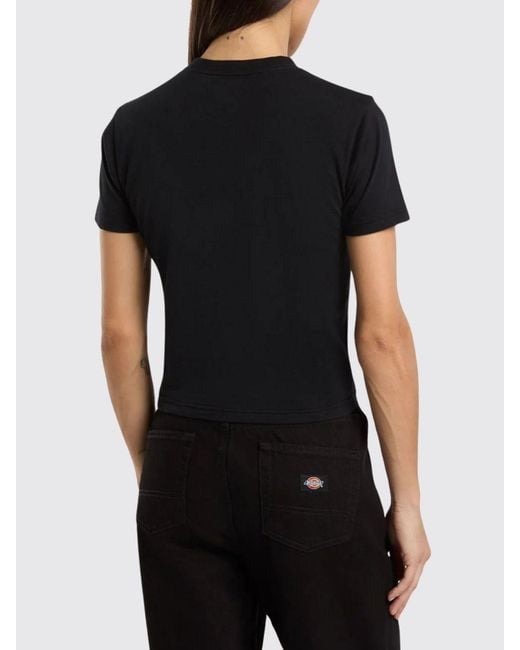 Dickies Black Maple Valley Cropped Cotton T-Shirt With Printed Logo