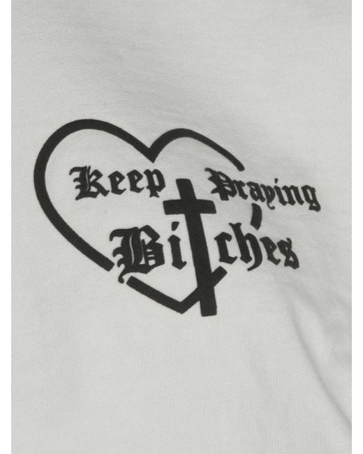 Willy Chavarria White Graphic Print Cotton T-Shirt With Dropped Shoulders