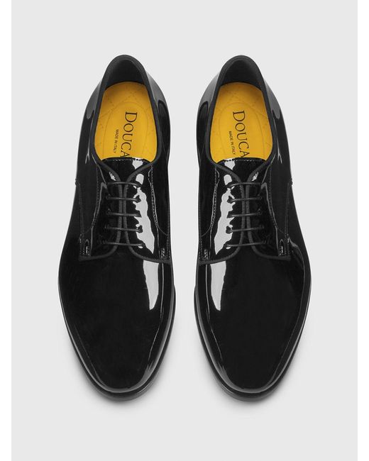 Doucal's White Patent Leather Oxford Shoes for men