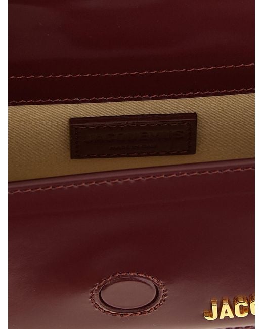 Jacquemus Purple Bambino Calfskin Leather Mini Handbag With Removable Strap