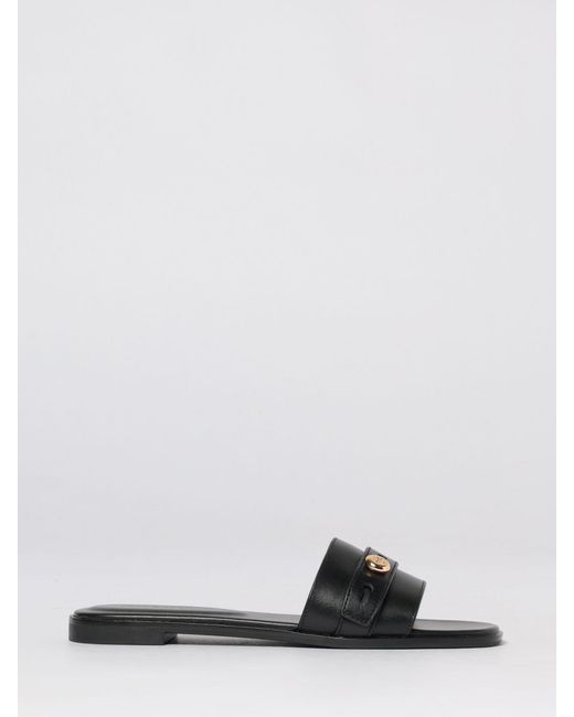 Tory Burch White Romy Leather Slippers