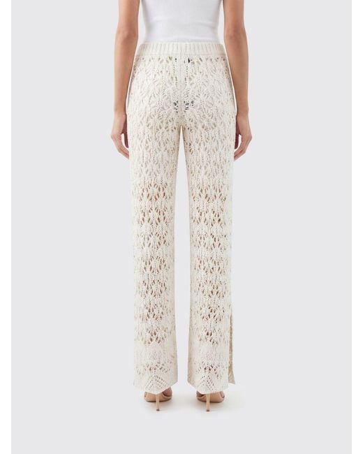 Alanui Natural Macramé Lace Trousers